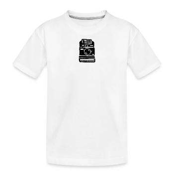 Bitte lächeln | Alte Kamera | Fotografen - Kinder Premium Bio T-Shirt - Weiß - Vorne