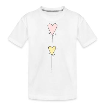Heart Line Vertical - Kids' Premium Organic T-Shirt - white - Front