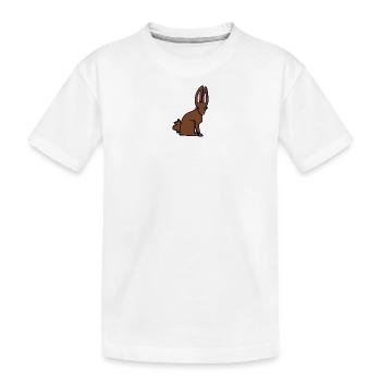Brauner Hase - Kinder Premium Bio T-Shirt - Weiß - Vorne