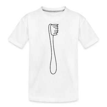 Toothbrush - Kinder Premium Bio T-Shirt - Weiß - Vorne