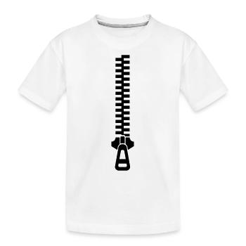 closed zipper - Kinder Premium Bio T-Shirt - Weiß - Vorne