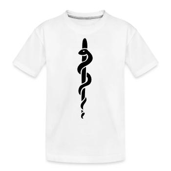 bâton d'Asclépios Esculape médecin - T-shirt bio Premium Enfant - blanc - Devant