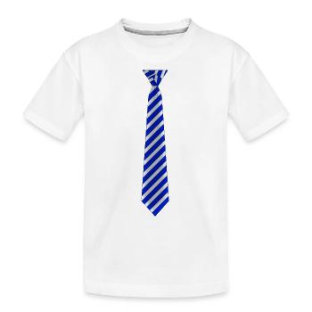 Cravate rayée bleue - T-shirt bio Premium Enfant - blanc - Devant