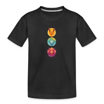 Zeichen Fabelwesen - Kinder Premium Bio T-Shirt - Schwarz - Vorne