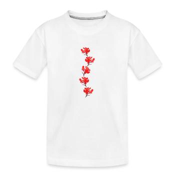 rote Blumen - Kinder Premium Bio T-Shirt - Weiß - Vorne