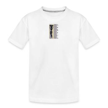 African silhouette with basket - Kids' Premium Organic T-Shirt - white - Front