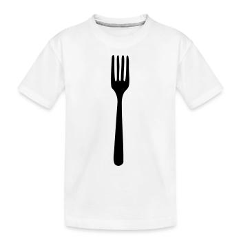 Gabel - Kinder Premium Bio T-Shirt - Weiß - Vorne
