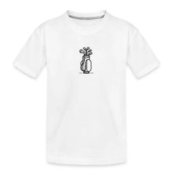 Minimalist Golf Clubs Silhouette Art - black - Kids' Premium Organic T-Shirt - white - Front