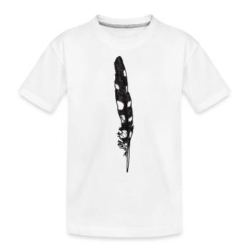 Feder Gepunktet Handgezeichnet (Buntspecht) - Kinder Premium Bio T-Shirt - Weiß - Vorne