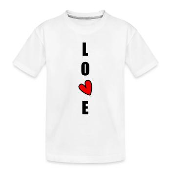 ICH LIEBE DICH. ICH LIEBE DICH. LIEBE. LIEBE. HERZ. - Kinder Premium Bio T-Shirt - Weiß - Vorne