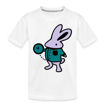 Lapin + Horloge - T-shirt bio Premium Enfant - blanc - Devant