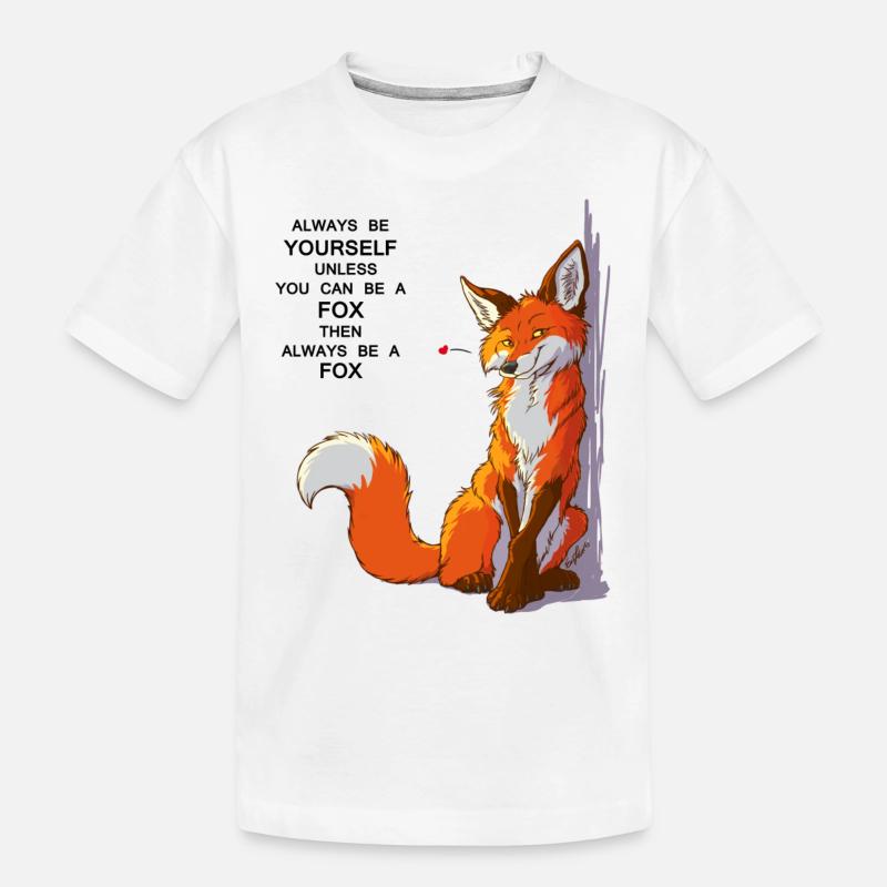 Sei du selbst, sei Fuchs - Kinder Premium Bio T-Shirt - Weiß