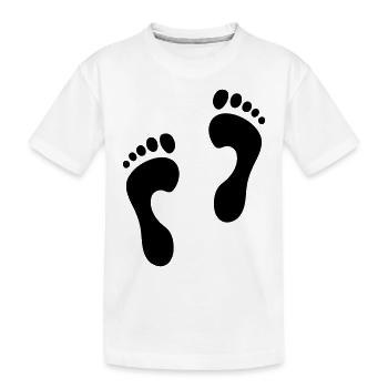Fußabdrücke 2 - Kinder Premium Bio T-Shirt - Weiß - Vorne