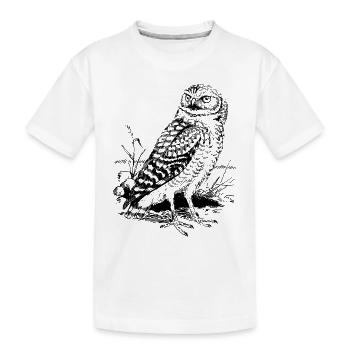 Eule / Kauz - Kinder Premium Bio T-Shirt - Weiß - Vorne