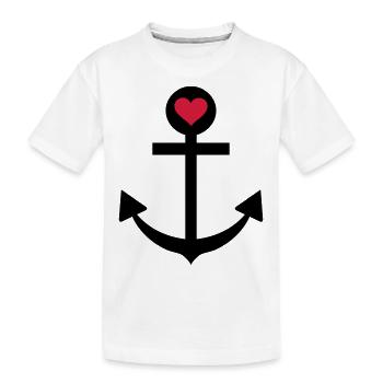 anker herz schifffahrt kapitän - Kinder Premium Bio T-Shirt - Weiß - Vorne