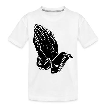 mains en prière - T-shirt bio Premium Enfant - blanc - Devant