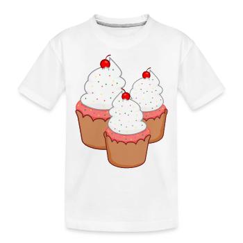 cupcakes muffins cakes kuchen backen bakery - Kinder Premium Bio T-Shirt - Weiß - Vorne