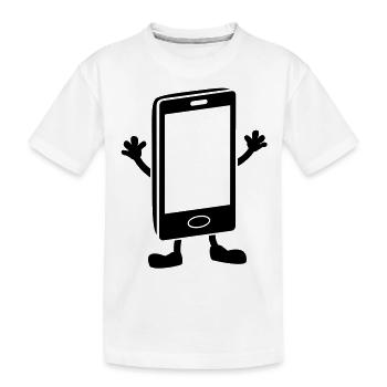 Handy human - Kinder Premium Bio T-Shirt - Weiß - Vorne