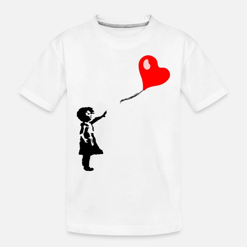 Ballon Mädchen Herz - Kinder Premium Bio T-Shirt - Weiß