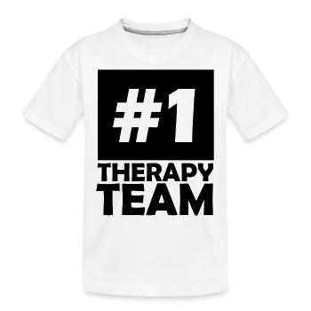 number one therapy team - Kids' Premium Organic T-Shirt - white - Front