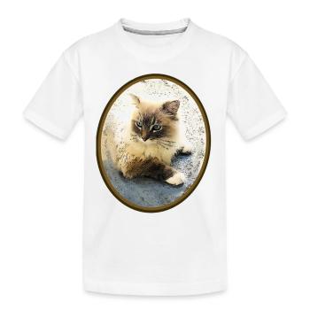 Katze - Kinder Premium Bio T-Shirt - Weiß - Vorne