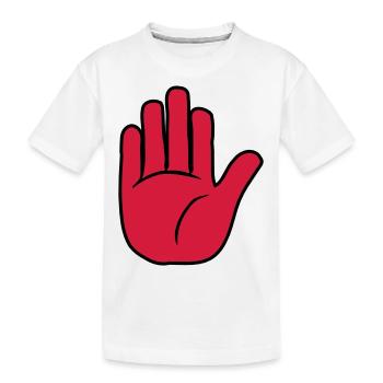 Panneau d’arrêt de la main - T-shirt bio Premium Enfant - blanc - Devant