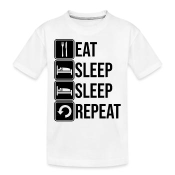 Repeat sleep daily - Kids' Premium Organic T-Shirt - white - Front