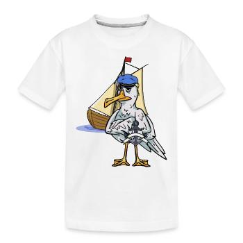 Seefahrer Seemann Schifffahrt maritim Kapitän Ahoi - Kinder Premium Bio T-Shirt - Weiß - Vorne