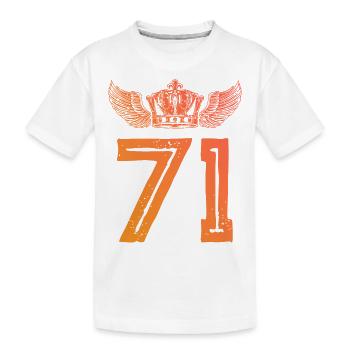 71 Zahl Krone - Kinder Premium Bio T-Shirt - Weiß - Vorne