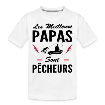 les meilleurs papas sont pêcheurs / papa pêcheur - T-shirt bio Premium Enfant - blanc - Devant