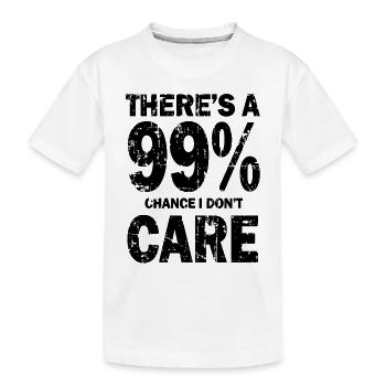 Il y a 99 chances que je m’en fiche - T-shirt bio Premium Enfant - blanc - Devant