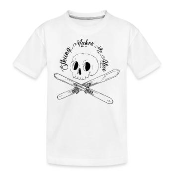 Le ski me rend vivant - T-shirt bio Premium Enfant - blanc - Devant