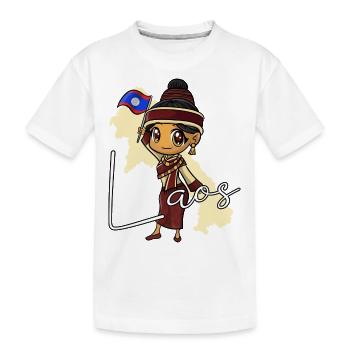 Laos Laos Laotian Fille Robe Lao I Cadeau - T-shirt bio Premium Enfant - blanc - Devant