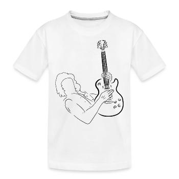 Schwarze Silhouette eines Gitarristen. Elektrogitarre. - Kinder Premium Bio T-Shirt - Weiß - Vorne