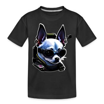 Chihuahua futuristic - Kids' Premium Organic T-Shirt - black - Front