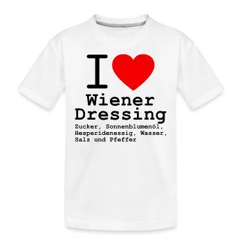 Süsses Wiener Salatdressing für grünen Salat - Kinder Premium Bio T-Shirt - Weiß - Vorne