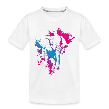 Elephant - Kids' Premium Organic T-Shirt - white - Front
