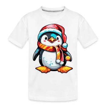Manchot / Animal / Noël / Hiver / Enfantin - T-shirt bio Premium Enfant - blanc - Devant