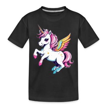 Licorne Unicorn Kawaii - T-shirt bio Premium Enfant - noir - Devant