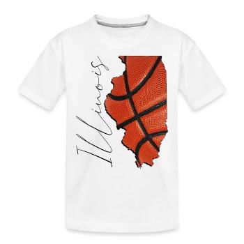 Illinois (USA) | echte Basketball | Landkarte Sct - Kinder Premium Bio T-Shirt - Weiß - Vorne