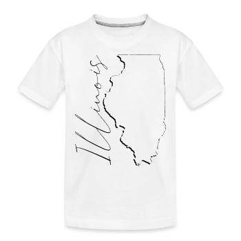 Illinois (USA) | Landkarte | Schatten Script - Kinder Premium Bio T-Shirt - Weiß - Vorne