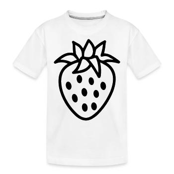 Erdbeere - Kinder Premium Bio T-Shirt - Weiß - Vorne
