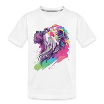 Singe Chimpanzé Primate Nature Nature sauvage Art coloré - T-shirt bio Premium Enfant - blanc - Devant