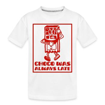 Chocolat en retard mascotte vintage - T-shirt bio Premium Enfant - blanc - Devant