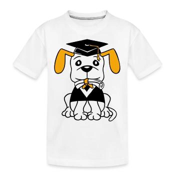 Dog School Graduation Certificate Gymnasium College Abi - Kids' Premium Organic T-Shirt - white - Front
