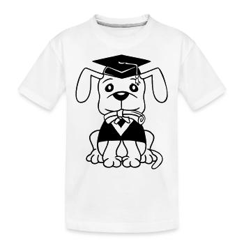 Dog School Graduation Certificate Gymnasium College Abi - Kids' Premium Organic T-Shirt - white - Front