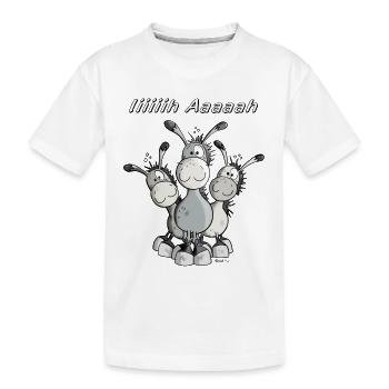 Esel Trio - Kinder Premium Bio T-Shirt - Weiß - Vorne