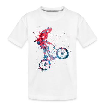BMX / Bmx / bmx / Idée cadeau / anniversaire - T-shirt bio Premium Enfant - blanc - Devant
