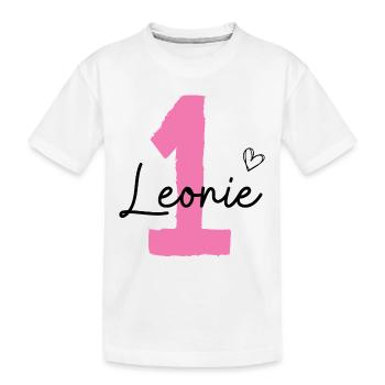 Leonie eins - Kinder Premium Bio T-Shirt - Weiß - Vorne