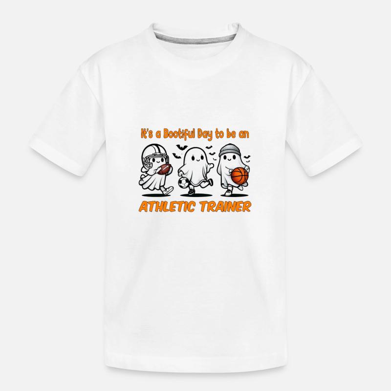 Bootiful Day, um Athletiktrainer zu werden - Kinder Premium Bio T-Shirt - Weiß